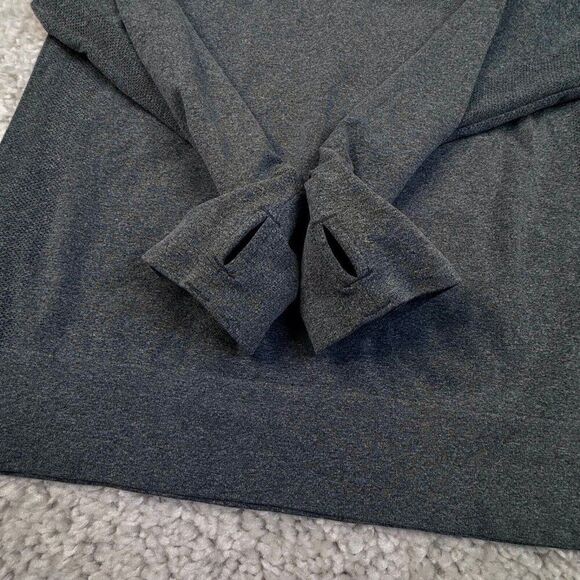 Zyia Active Heather Gray Seamless Long Sleeve Performance T Shirt - Picture 6 of 8